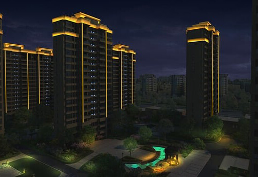 智慧社区智能照明下的夜景